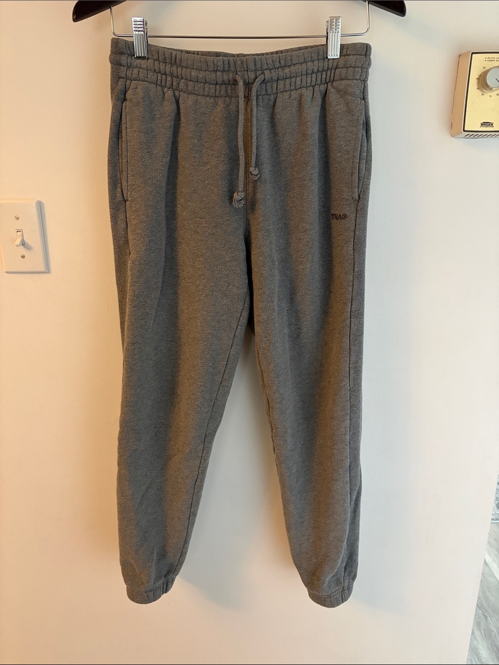 Aritzia TNA Women’s Charcoal Gray Cozy Fleece “boyfriend fit” Joggers